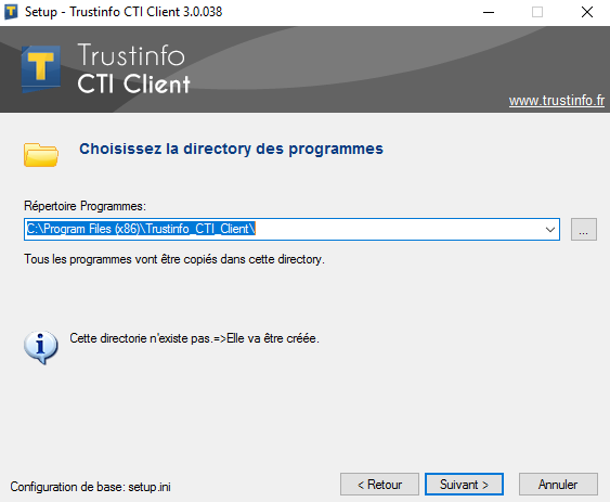 répertoire trustinfo cti client