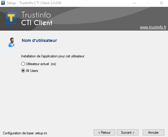 utilisateur trustinfo cti client